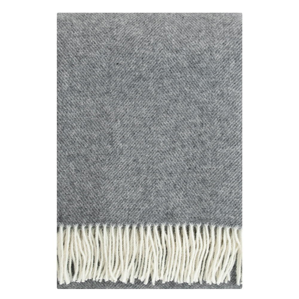 Wolldecke Arvo - white-melange grey