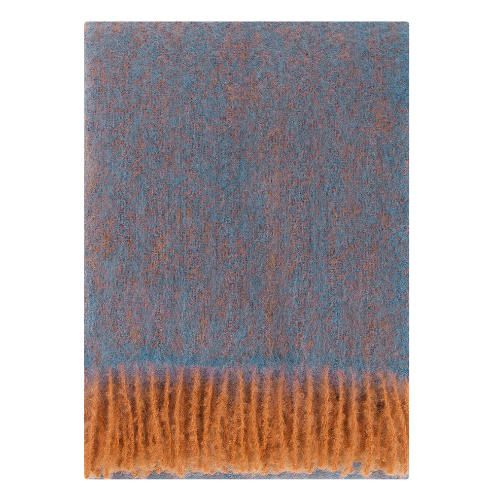 Wolldecke Revontuli - rust-denim blue