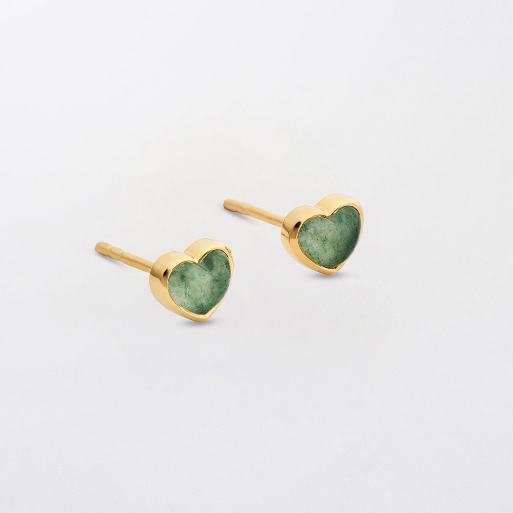 Ohrringe La La Love Stud - gold green jade