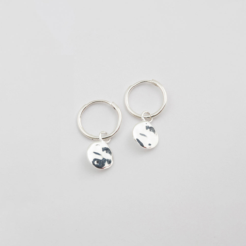 Ohrringe Minimalistica Hammered - silber