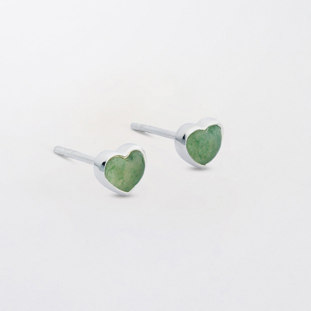 Ohrringe La La Love Stud - silber green jade
