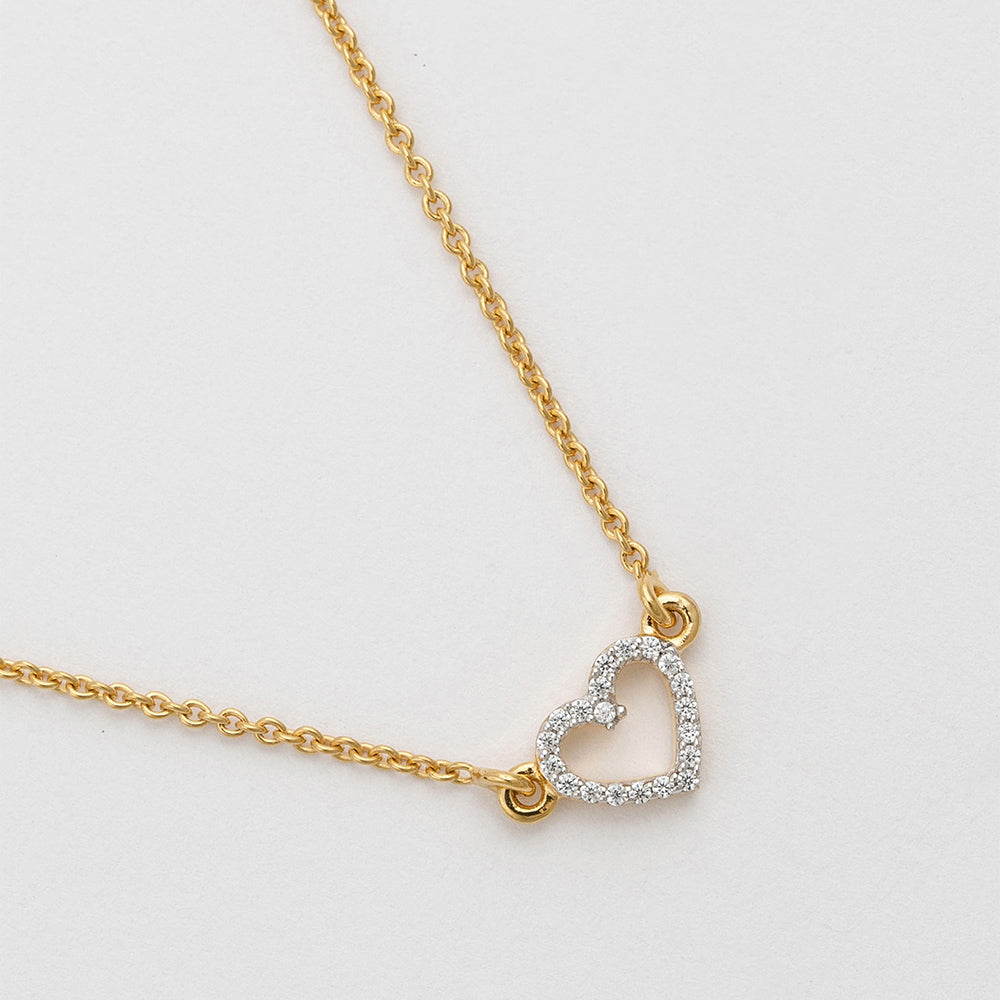 Halskette Stone Heart - gold crystal