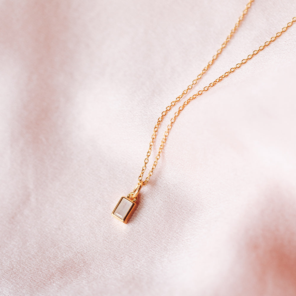 Anhänger Beloved Squared mit Mondstein - gold