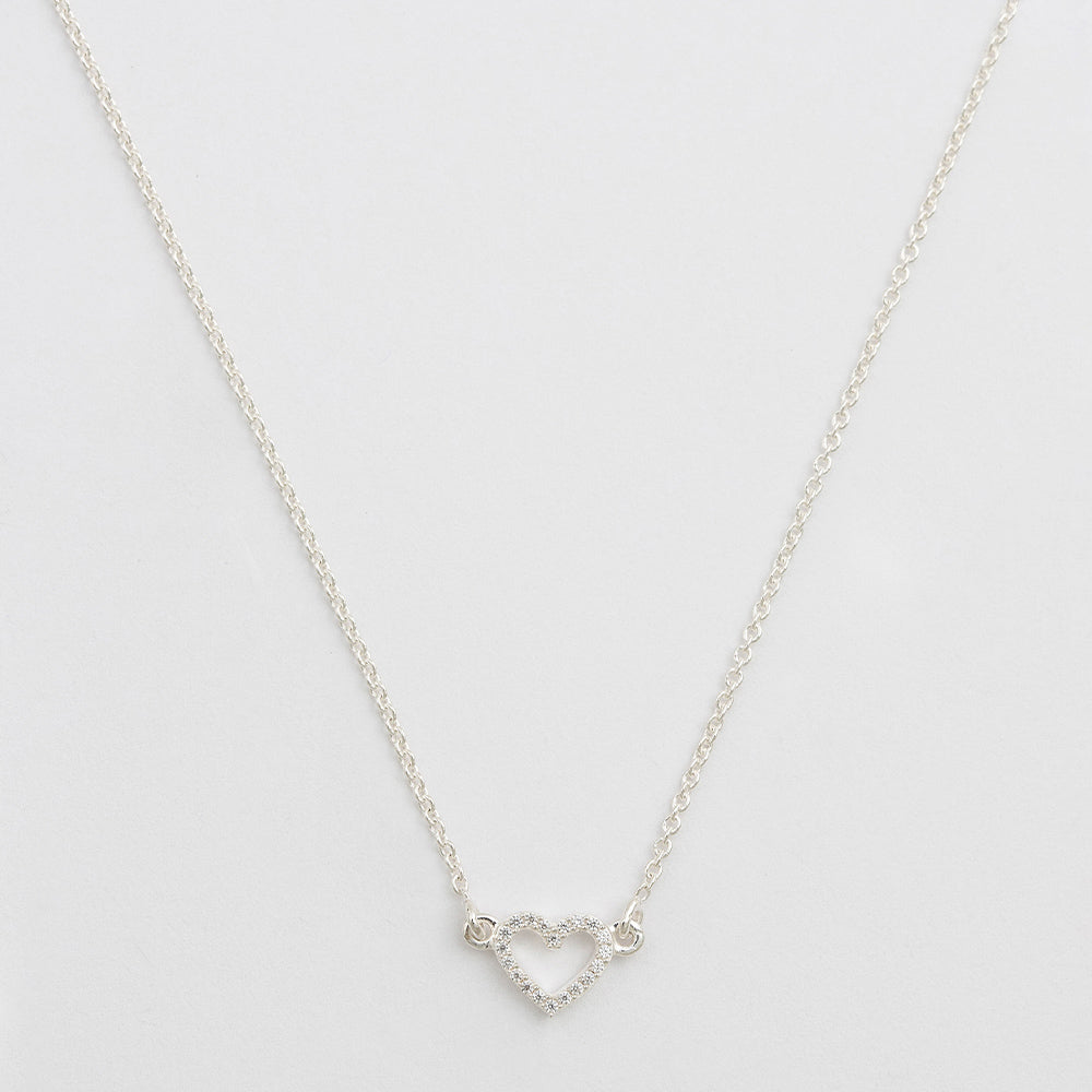 Halskette Stone Heart - silber crystal