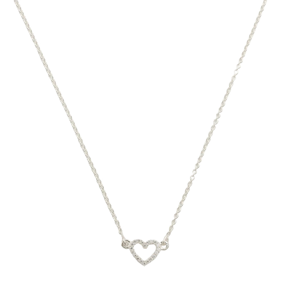 Halskette Stone Heart - silber crystal