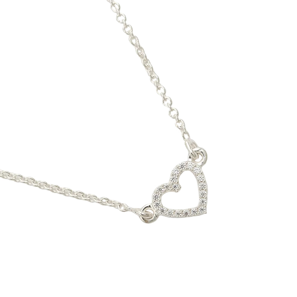 Halskette Stone Heart - silber crystal