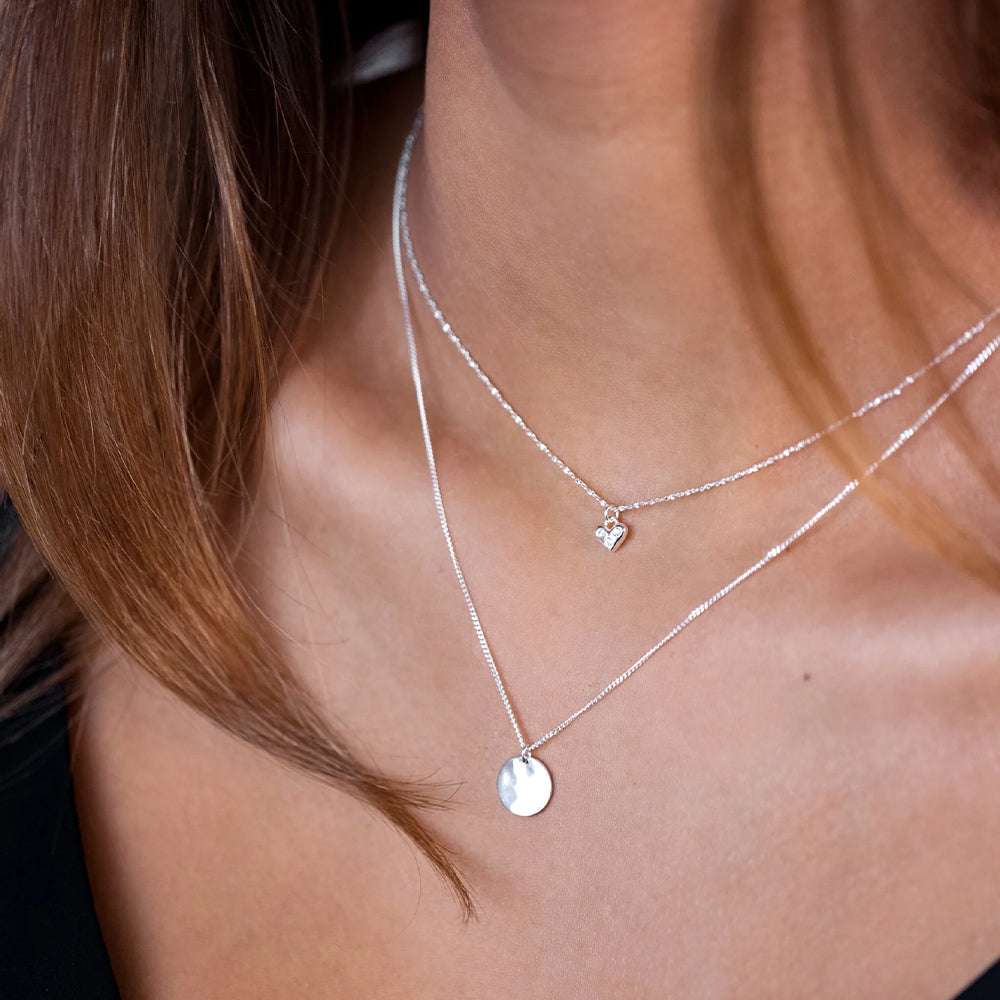 Halskette Minimalistica Hammered - silber