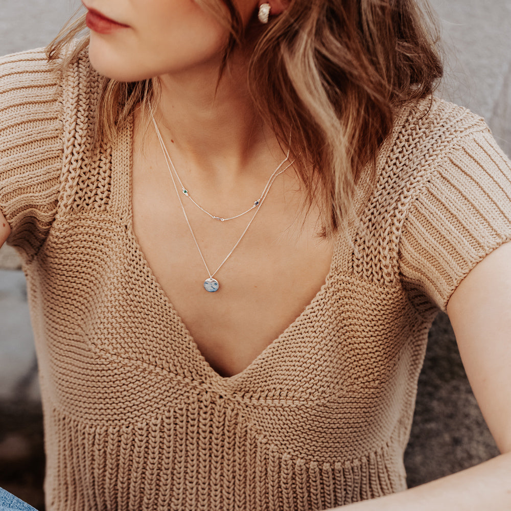 Halskette Minimalistica Hammered - silber