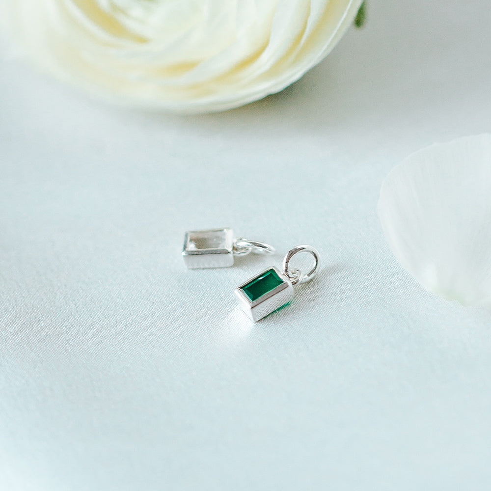 Anhänger Beloved Squared mit grünem Onyx - silber