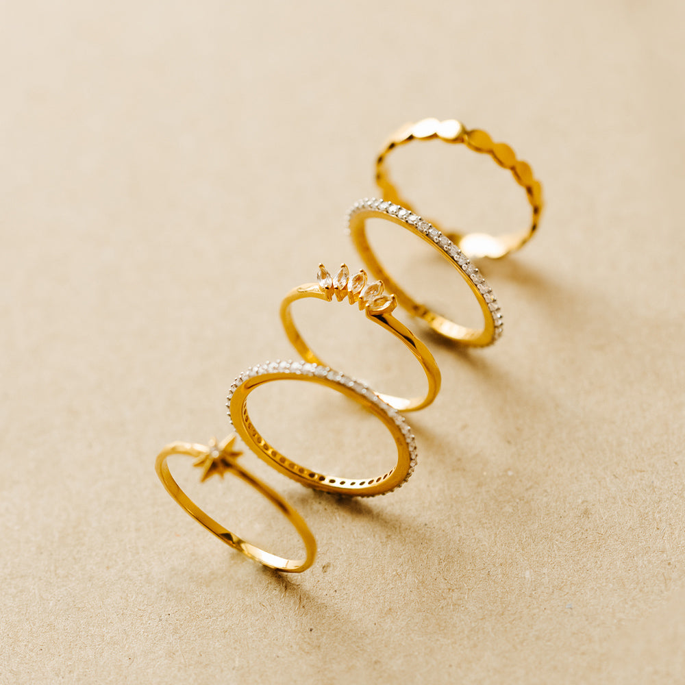 Ring Beaches Flat Dots - gold