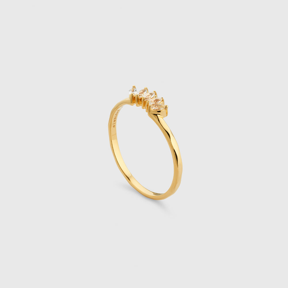 Ring Theodora - gold/weiß