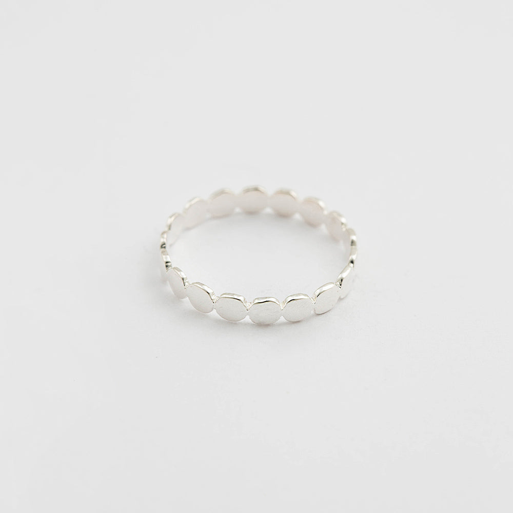 Ring Beaches Flat Dots - silber