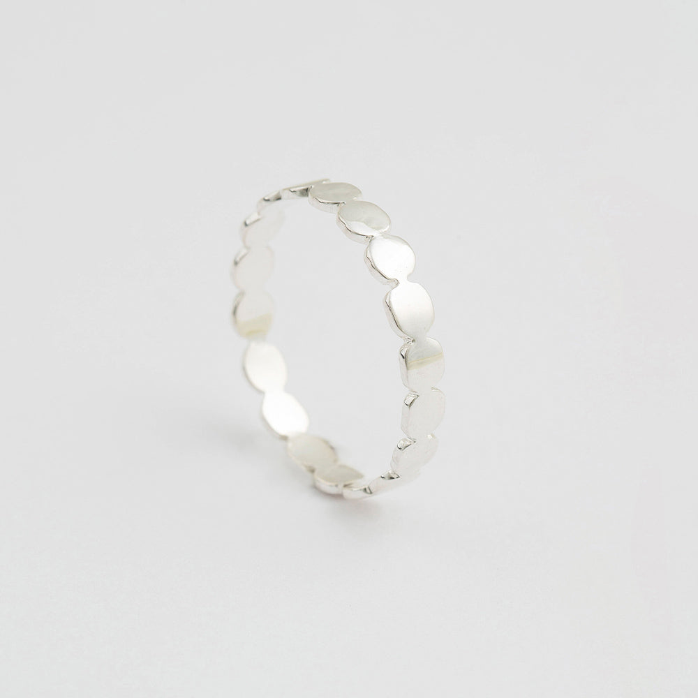 Ring Beaches Flat Dots - silber