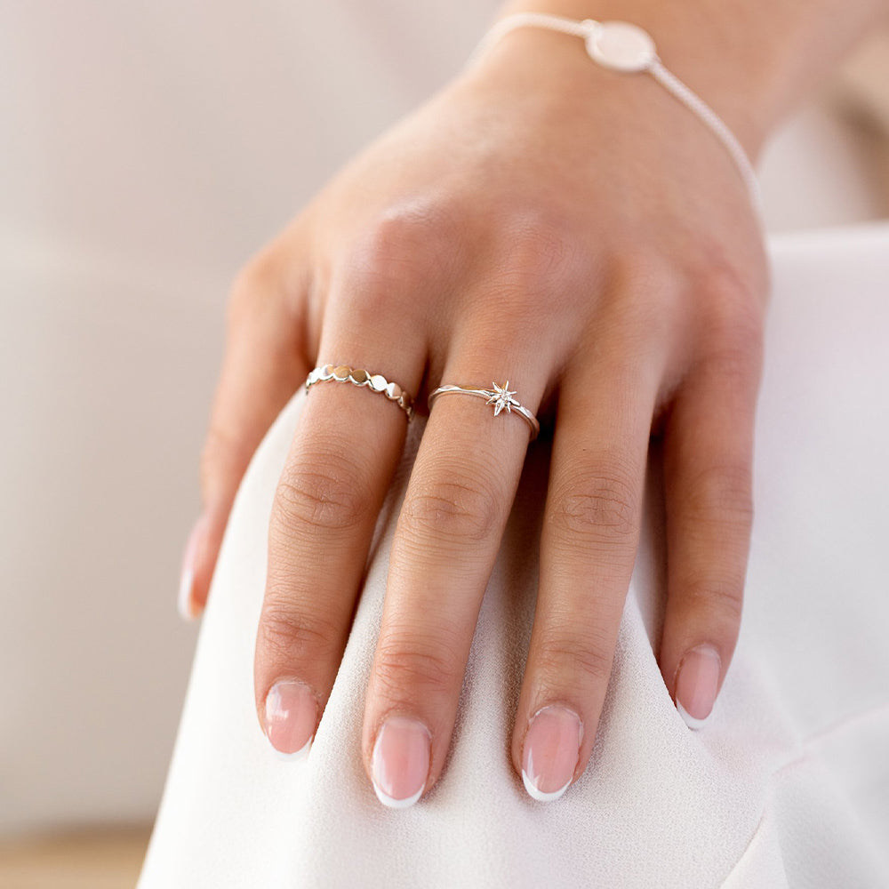Ring Beaches Flat Dots - silber