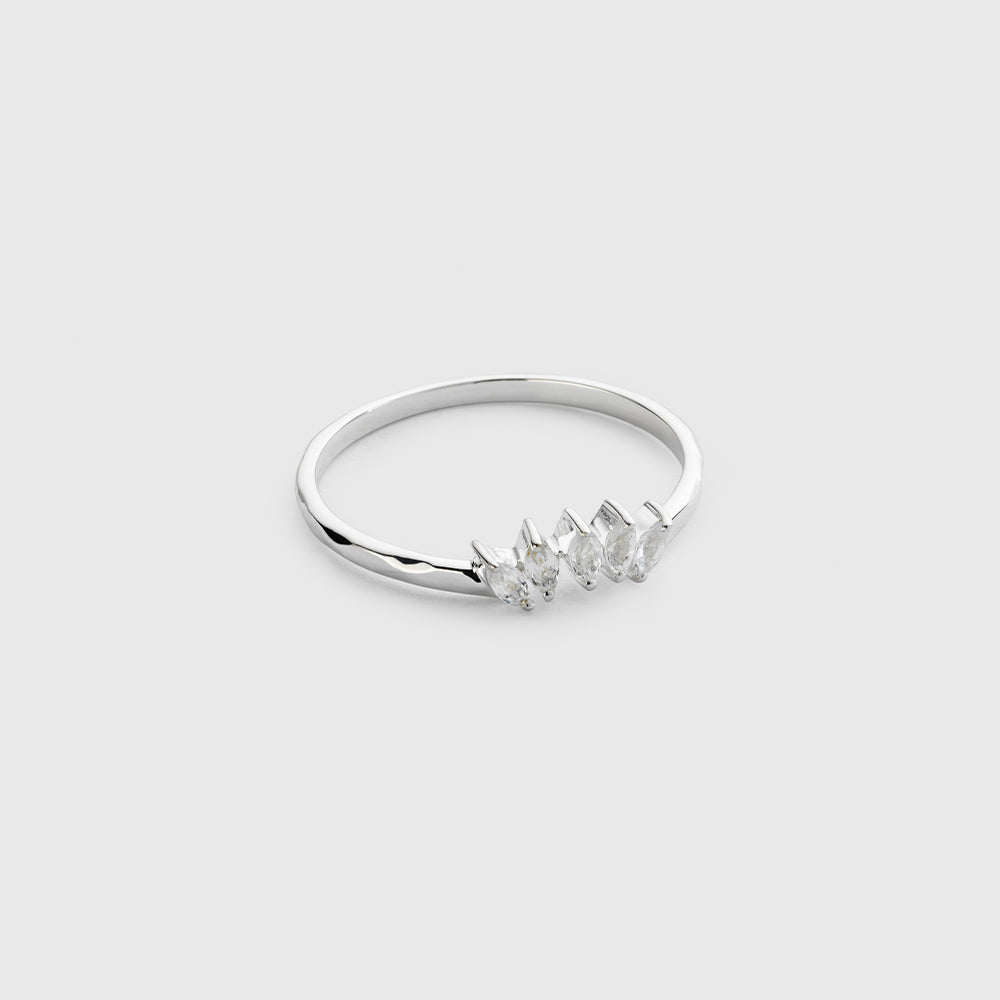 Ring Theodora - silber/weiß