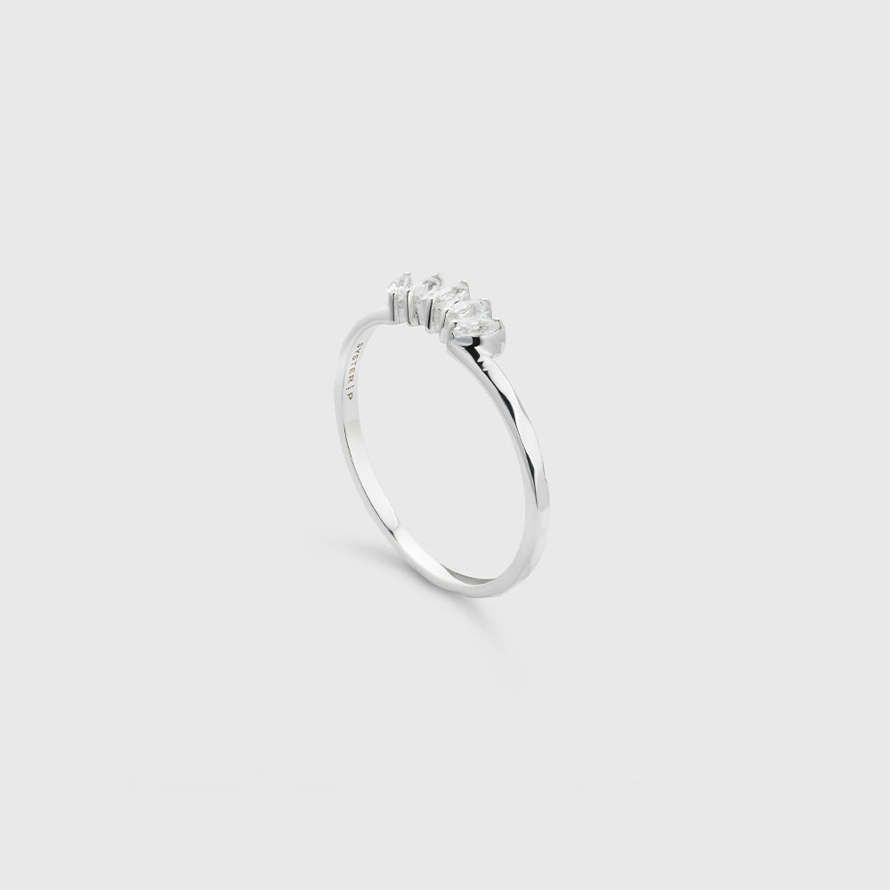 Ring Theodora - silber/weiß