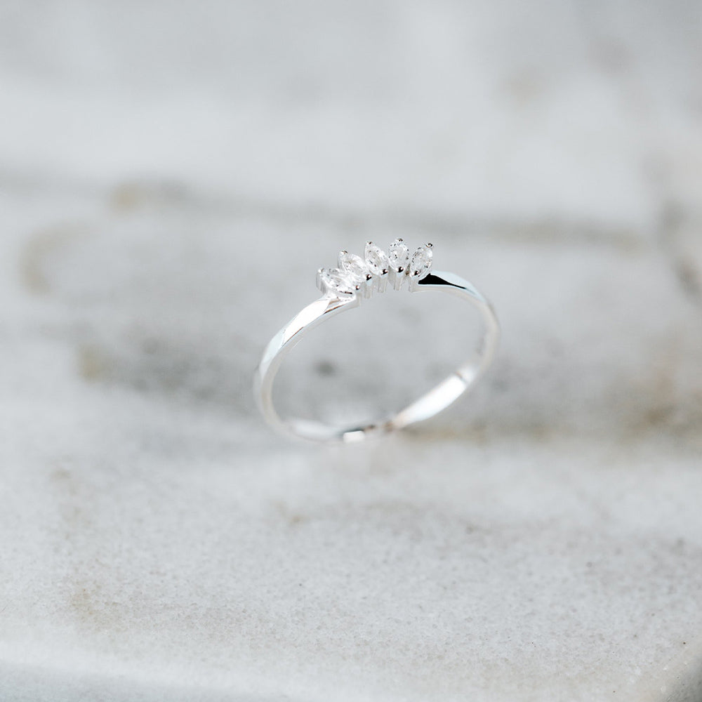Ring Theodora - silber/weiß