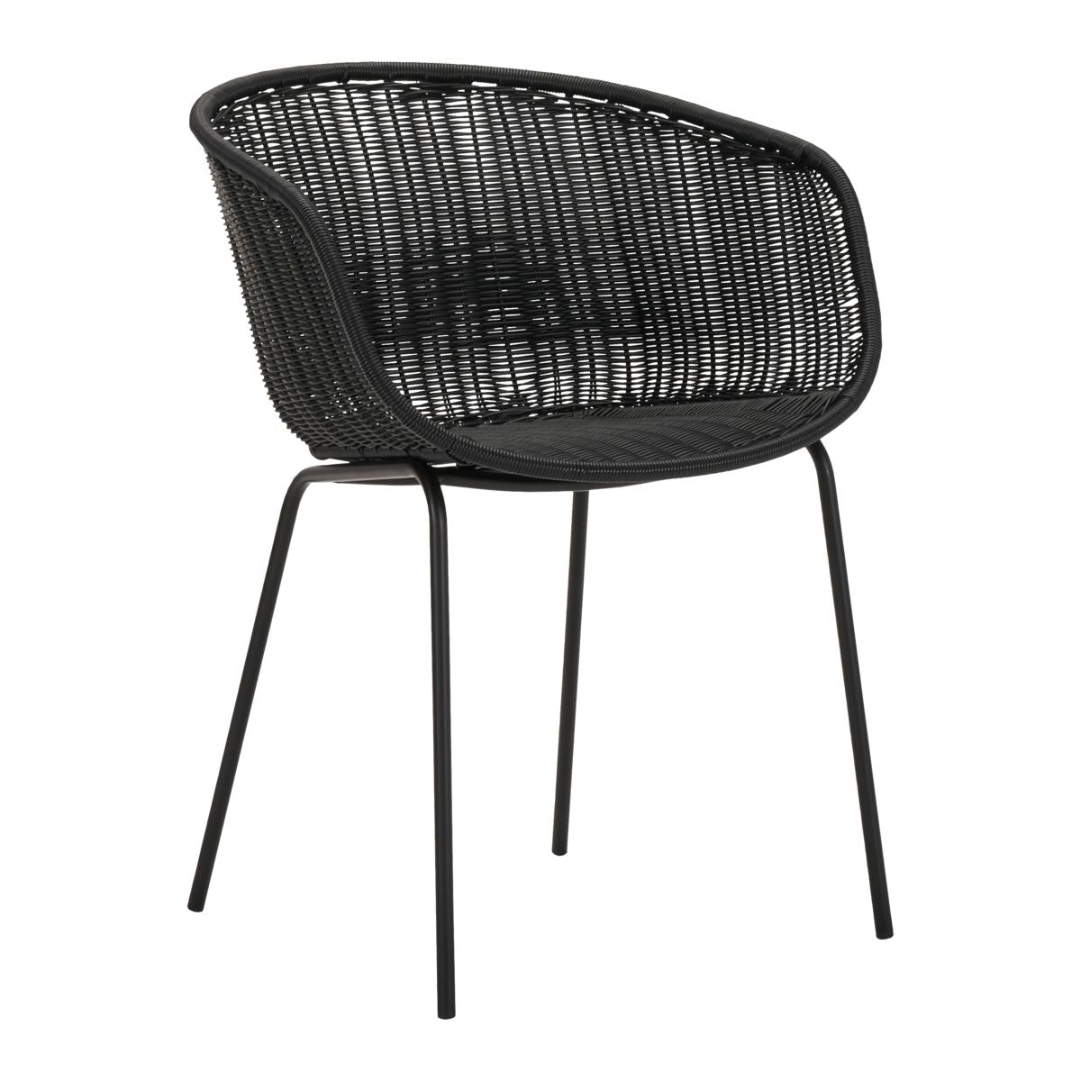 Korbsessel Hapur - schwarz