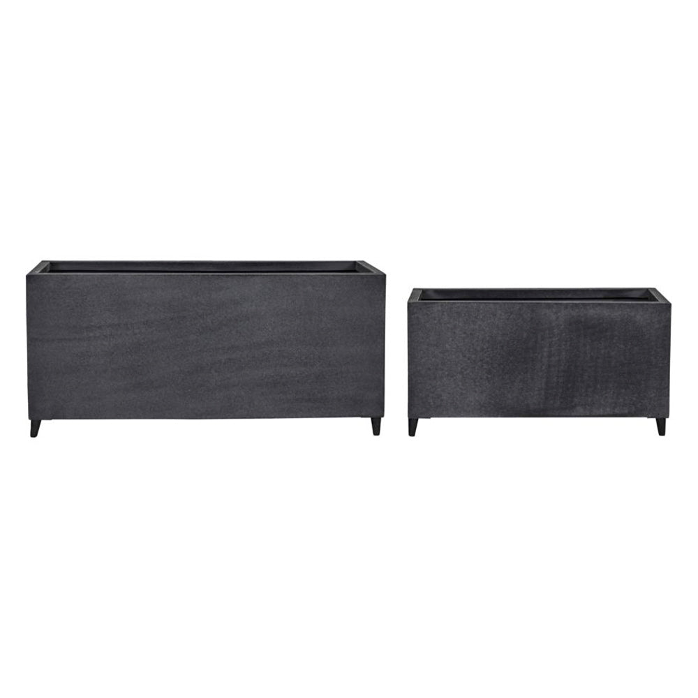 Blumentopf File - grau 2er Set