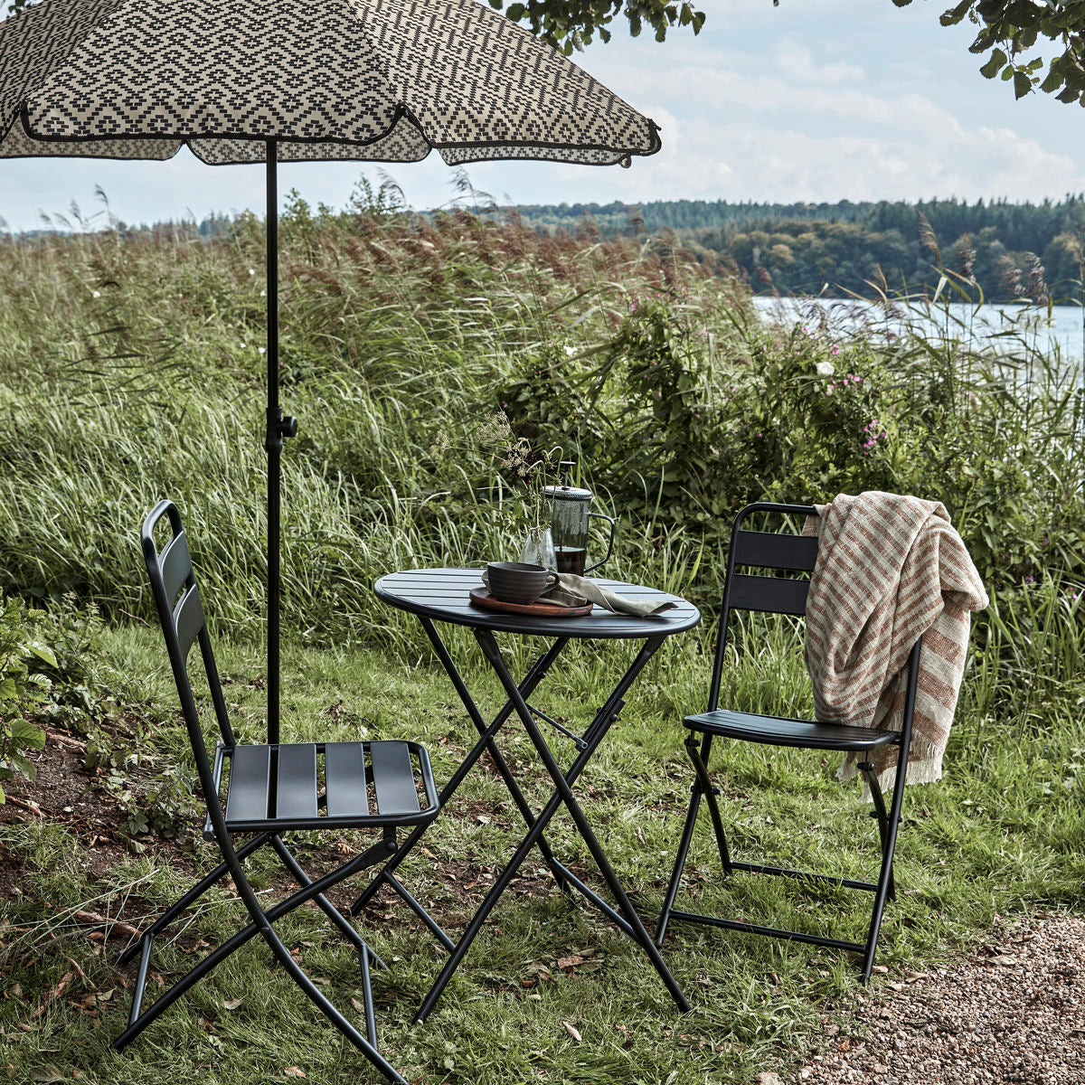 Gartentisch-Set Helo - schwarz