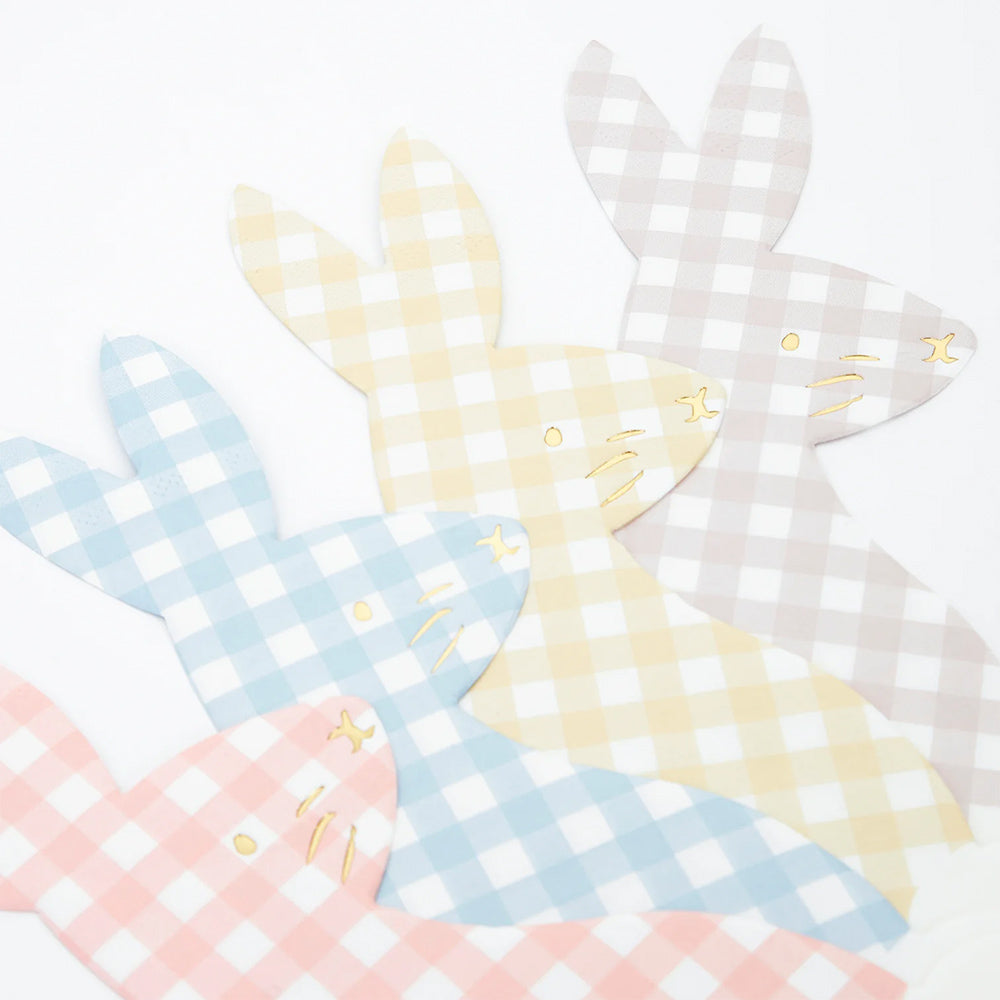 Servietten Gingham Bunny - 16 Stk.