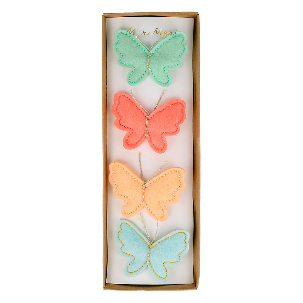 Haarspangen Felt Butterfly - 4 Stk.