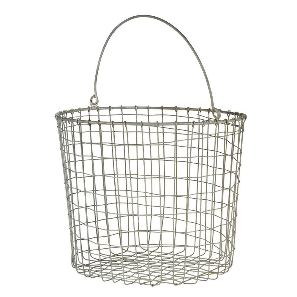 Drahtkorb mit Henkel - zink Ø 32 cm