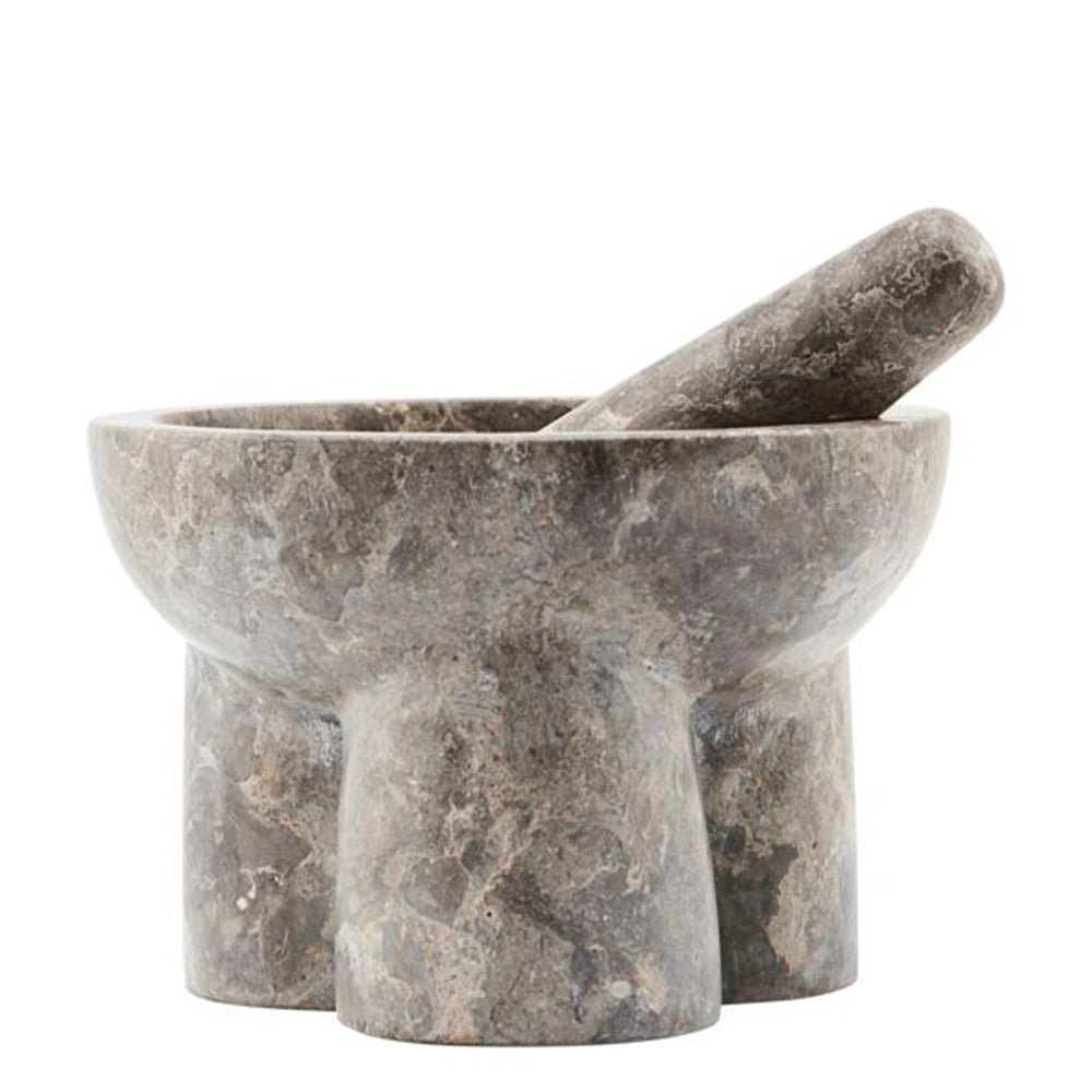 Mörser mit Stößel Kulti - grau/braun