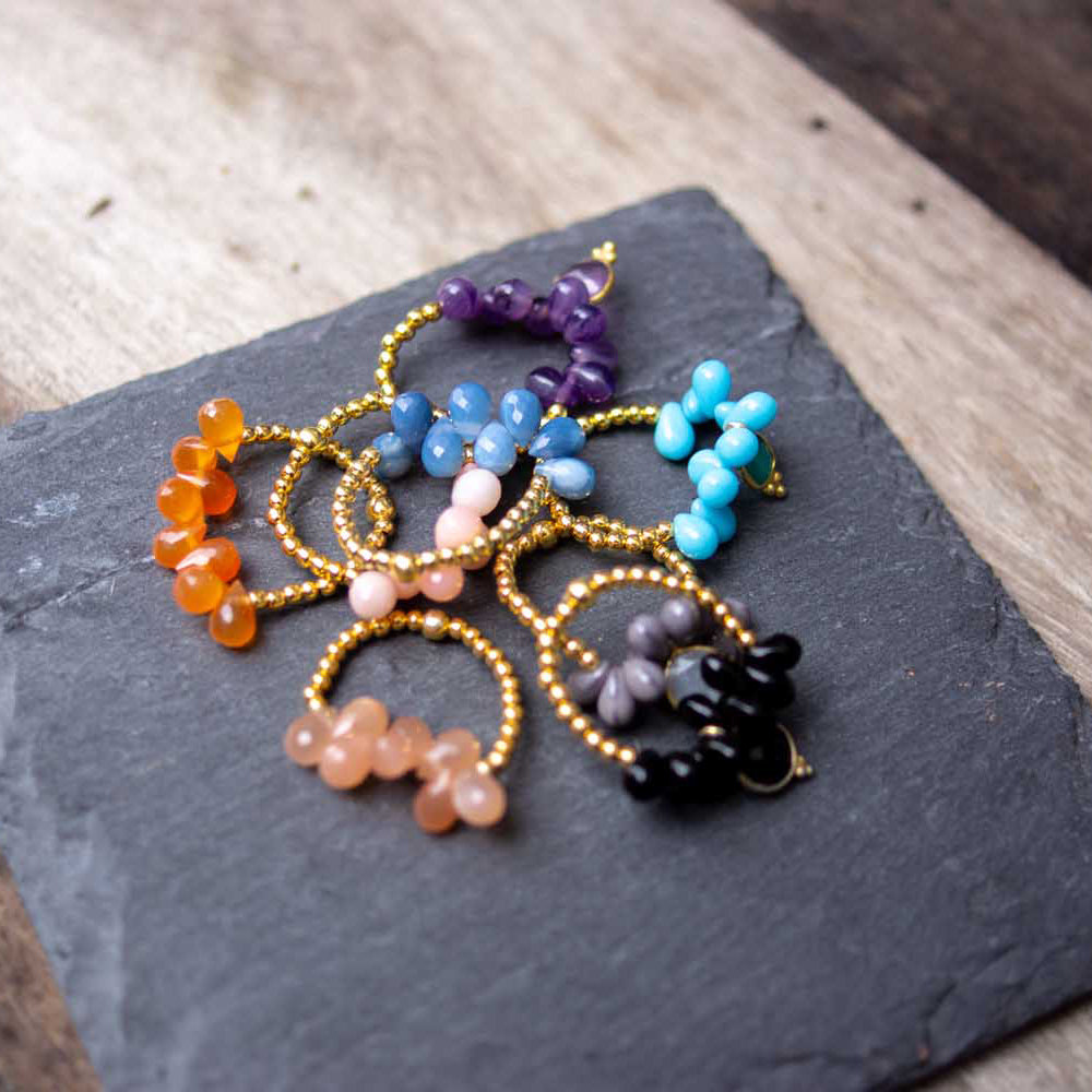 Ring Drops - grey/gold