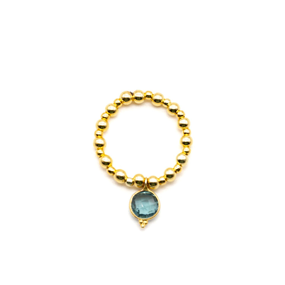 Ring Teardrop - blue/gold