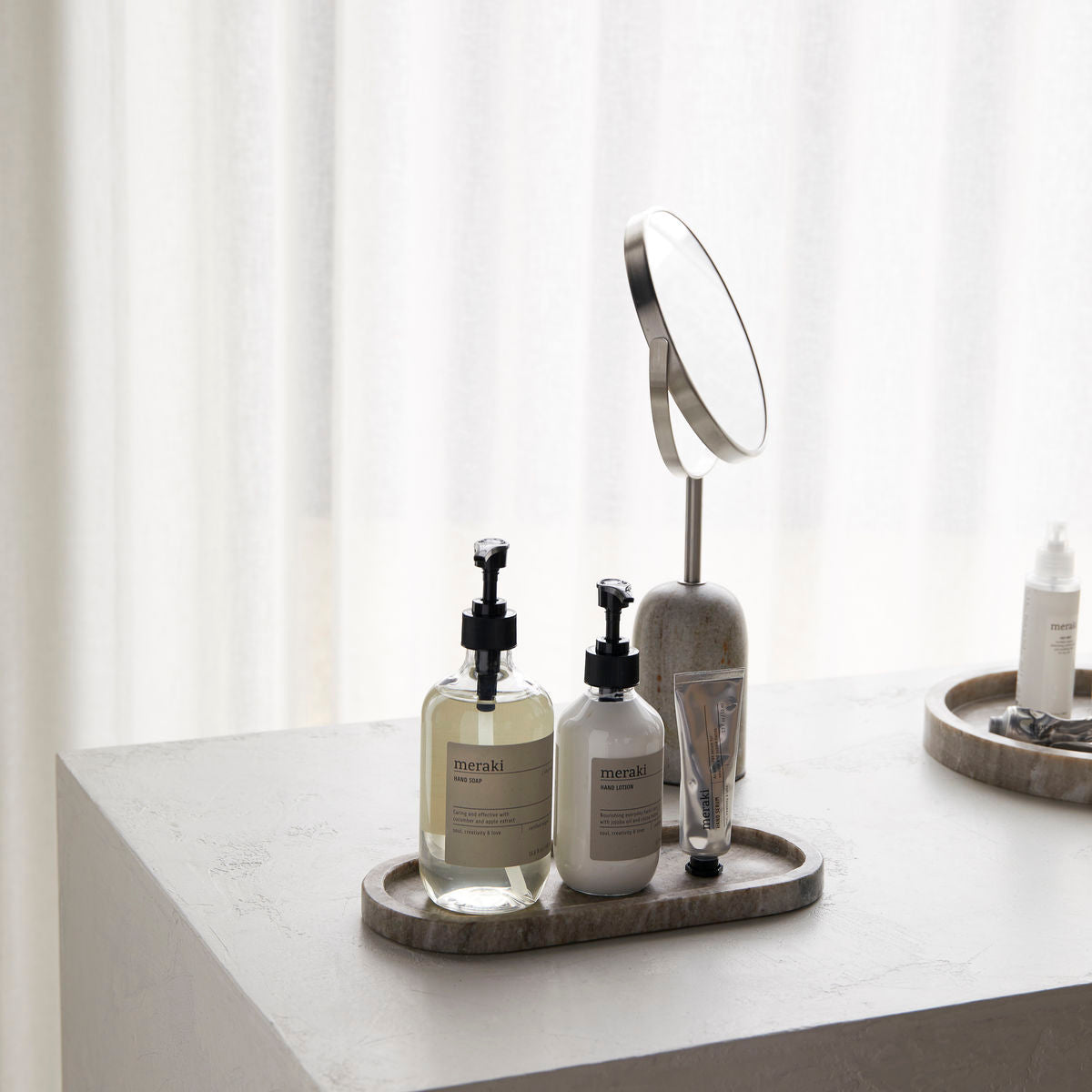 Tablett Marble - beige Ø 12,5 cm
