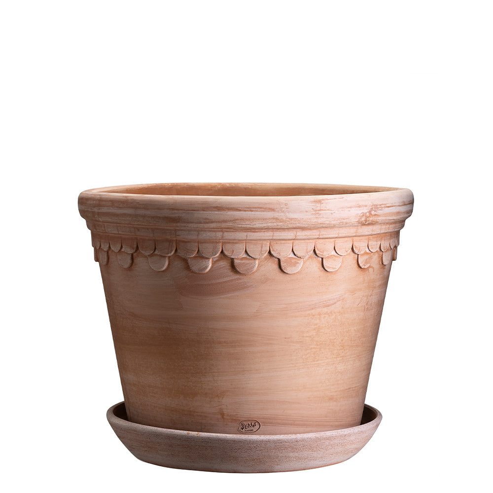 Blumentopf mit Untersetzer - Copenhagen rosa