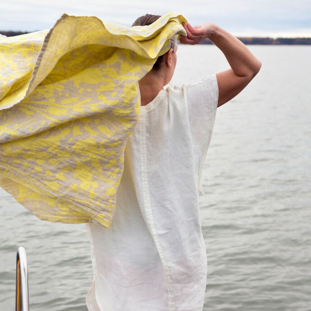 Strandtuch aus Leinen VILLIYRTIT - yellow-linen