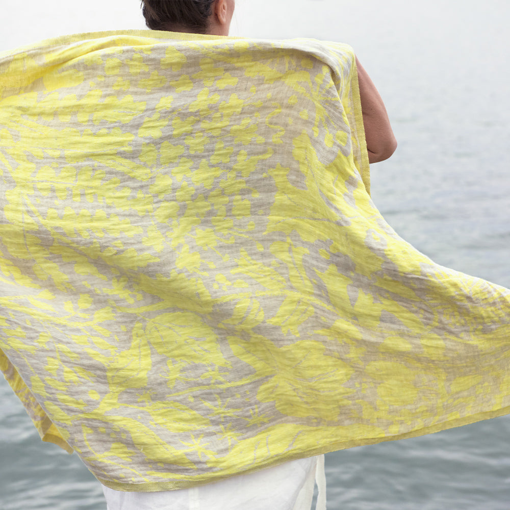 Strandtuch aus Leinen VILLIYRTIT - yellow-linen