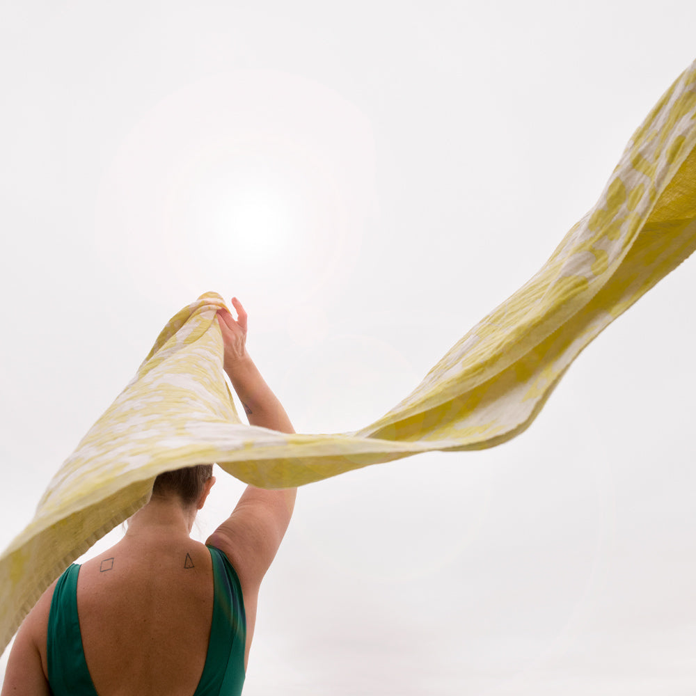 Strandtuch aus Leinen VILLIYRTIT - yellow-linen