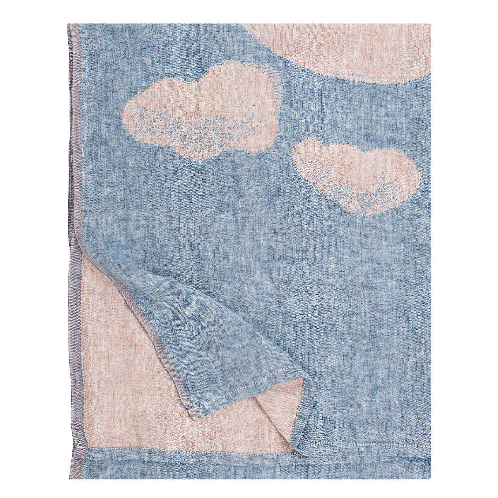 Strandtuch aus Leinen HIETSU - cinnamon-blue