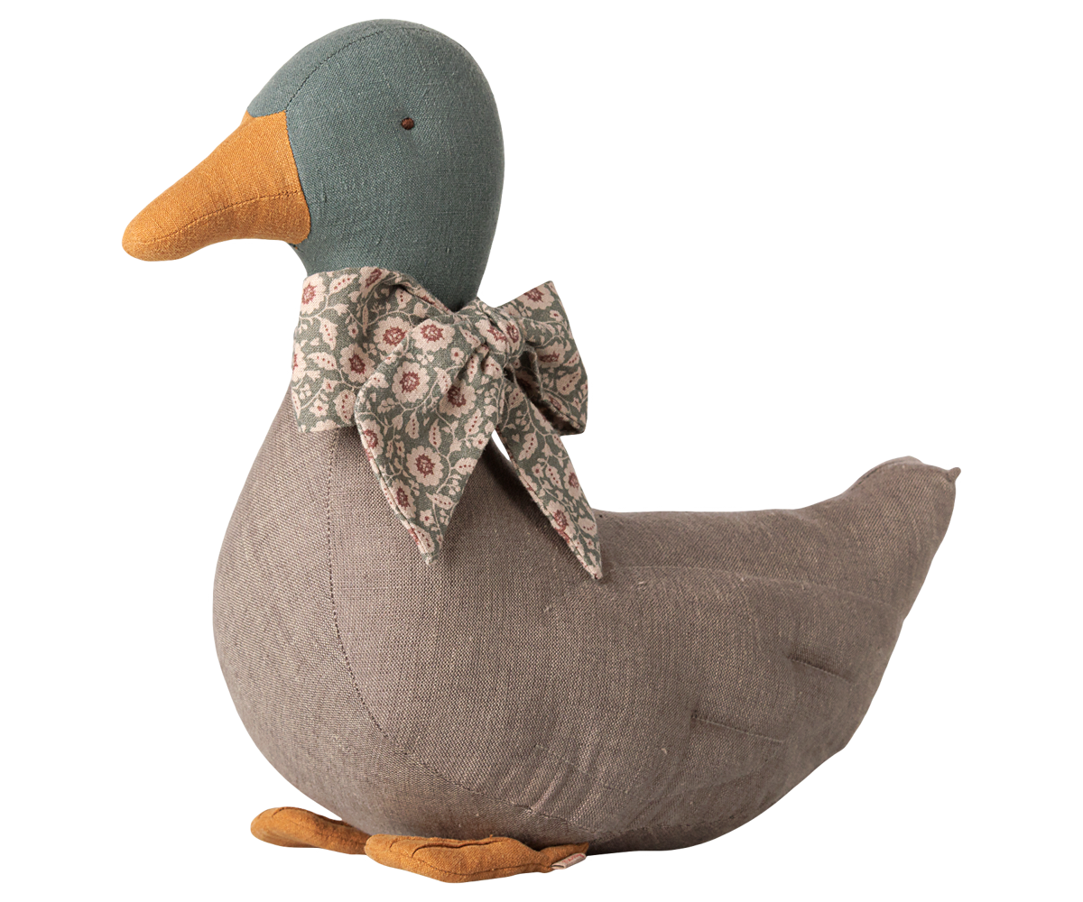 Ente mit Schleife - Grau/Grün