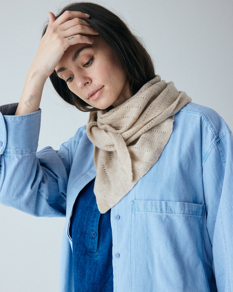 Cashmere Schal Doha - Fog / Greige (Large)