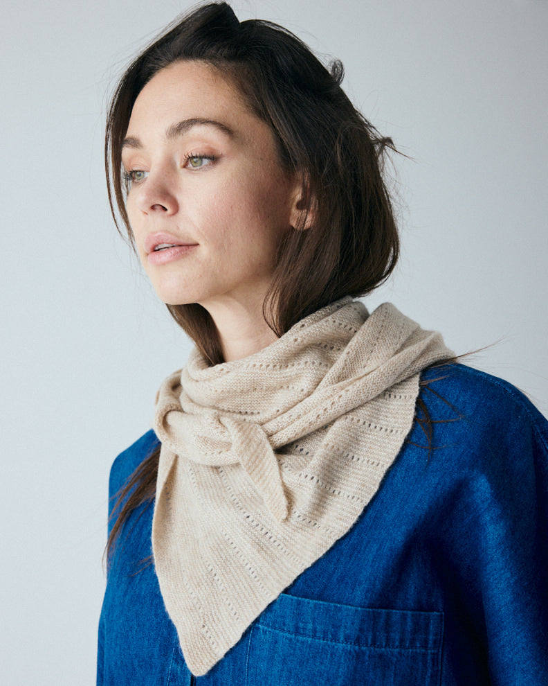 Cashmere Schal Doha - Fog / Greige (Large)