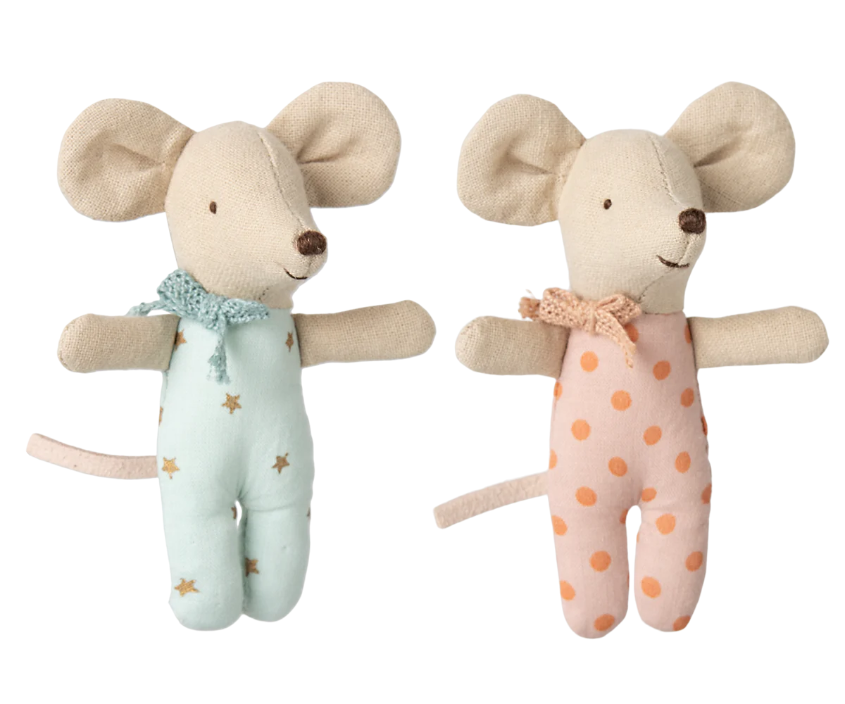 Zwillinge - Babymäuse in Streichholzschachtel