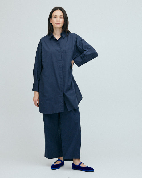 Lange Bluse Lyon - India Ink / Dunkles Blaugrau