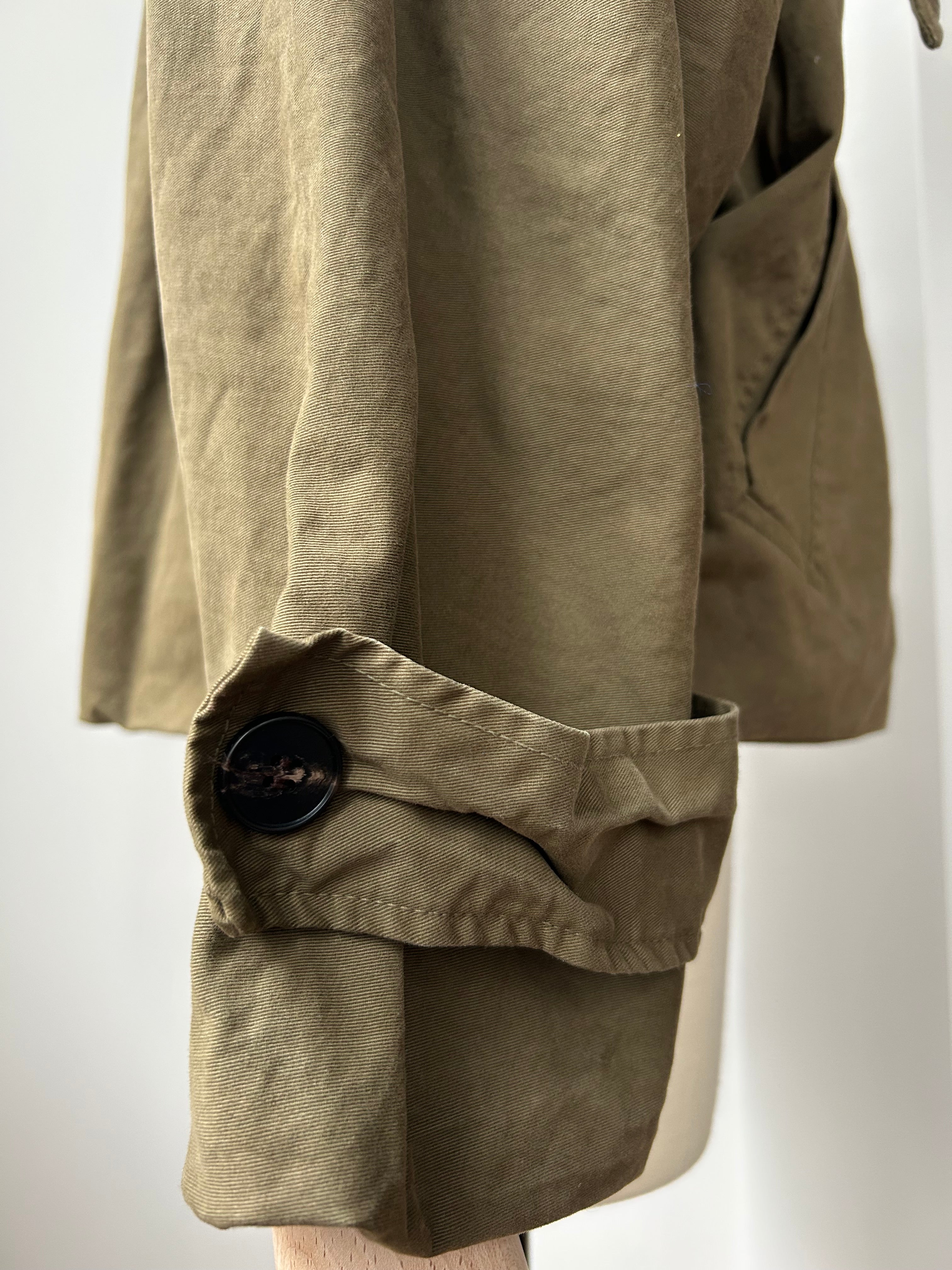 Jacke mit Kapuzenschal zum Knoten - khaki-braun