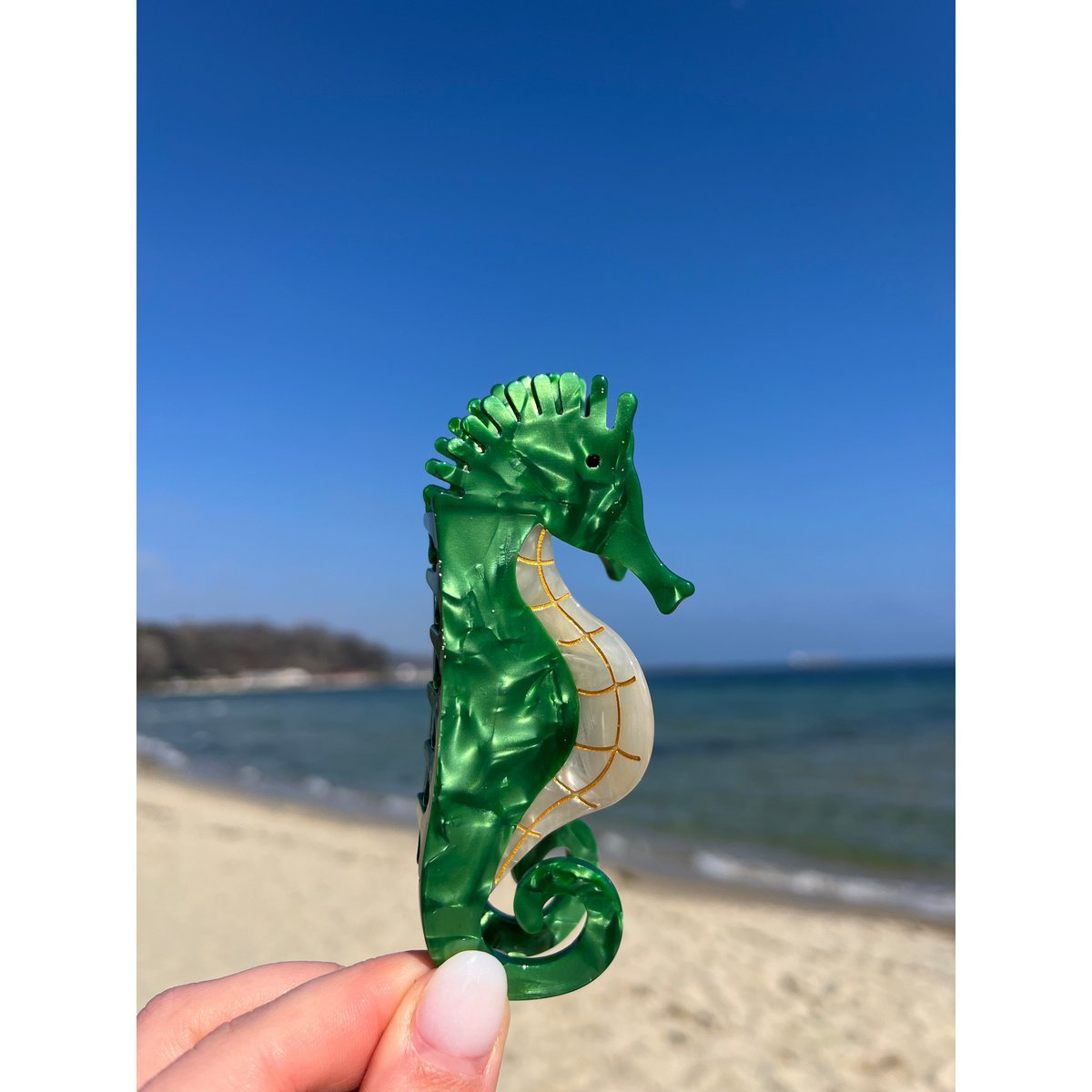 Haarklammer Seahorse - Green