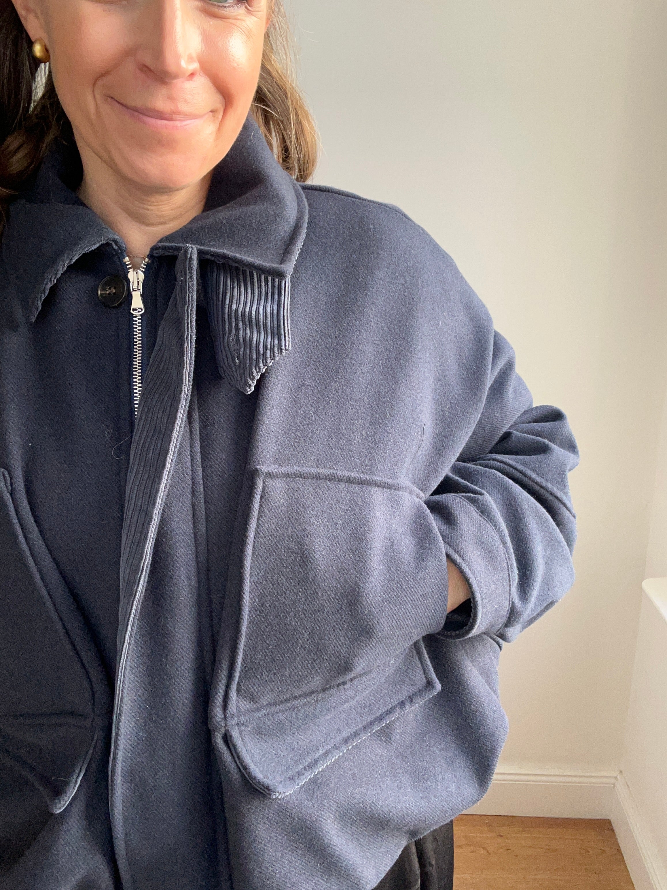 Warme Jacke mit Volumen - blau