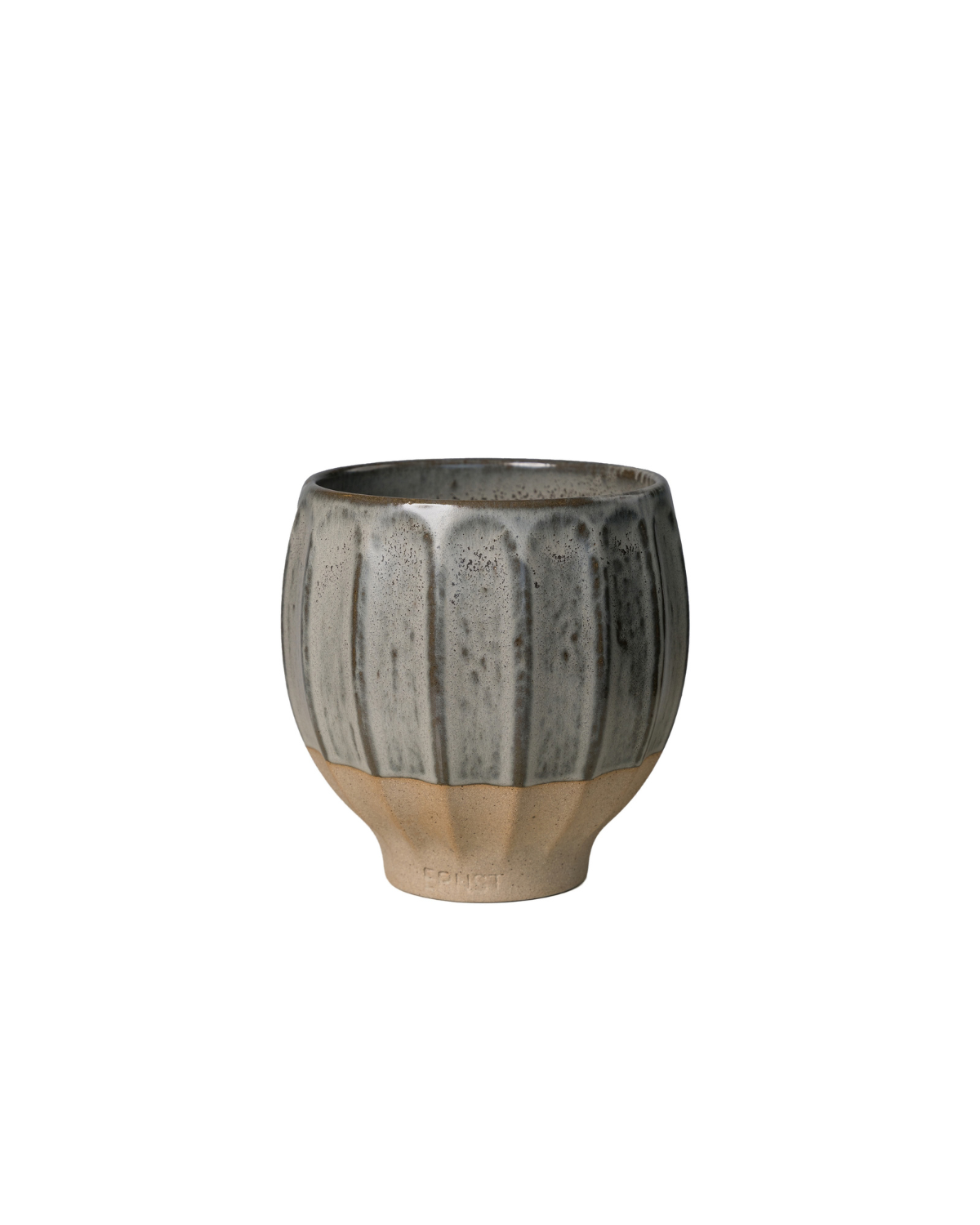 Übertopf aus Steingut - Grau/Natur (14 cm)