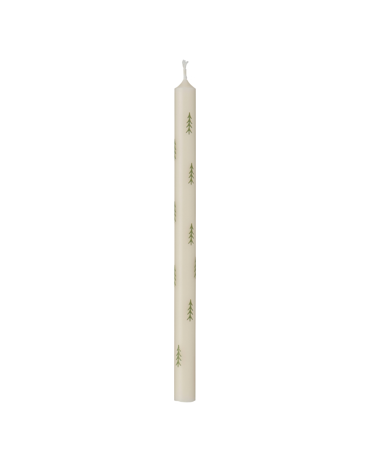 Dünne hohe Kerze mit Tannenbäumen (20 cm)