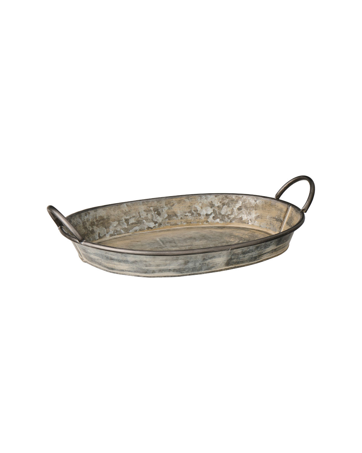 Metalitablett oval mit Tragegriffen