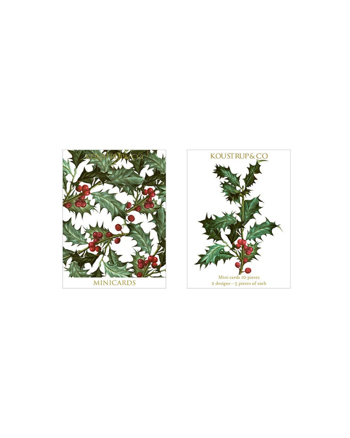 Minikarten - Weihnachten Stechpalme (10 Stk.)