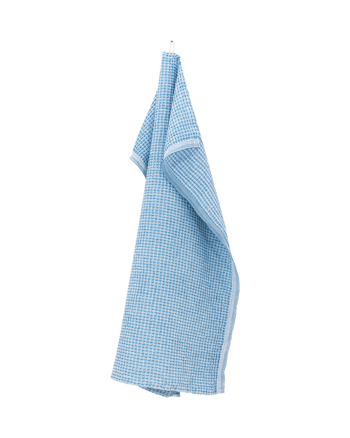 Leinen-Handtuch MAIJA - Weiß-Regenblau (48 x 70 cm)
