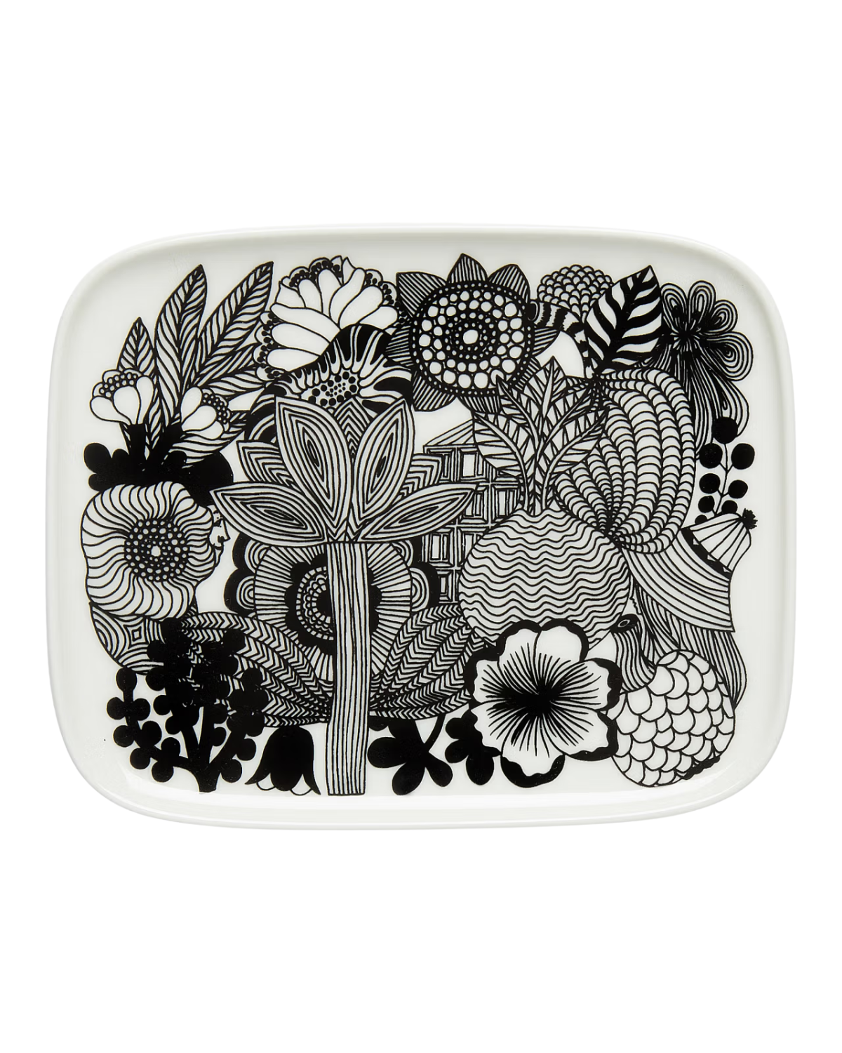 Teller Oiva / Siirtolapuutarha - Schwarz / Weiß (15x12 cm)
